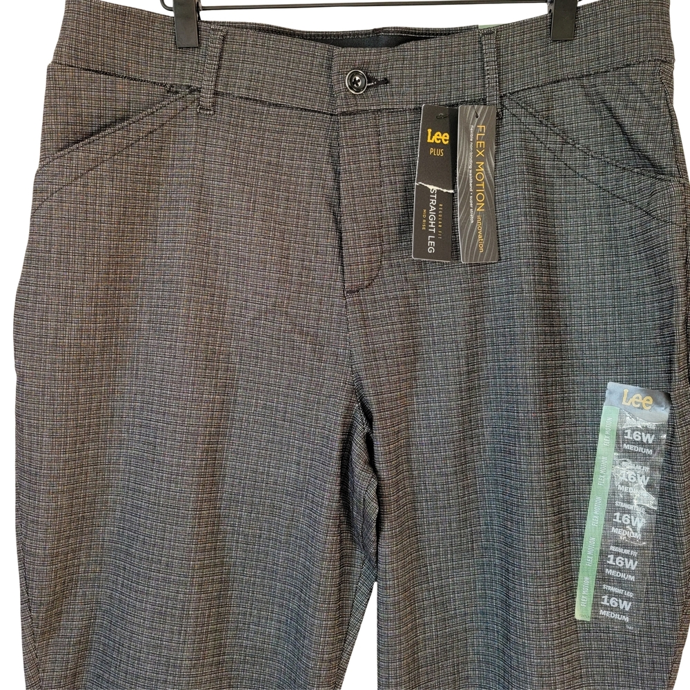 Lee Womens Plus Flex Motion Straight Leg Mid-Rise Pants Size 16W - Picture 2 of 9